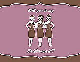 Front View Thumbnail - Almond & Rosebud Will You Be My Bridesmaid Card - Girls