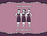 Front View Thumbnail - Aubergine & Rosebud Will You Be My Bridesmaid Card - Girls