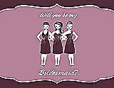 Front View Thumbnail - Bordeaux & Rosebud Will You Be My Bridesmaid Card - Girls