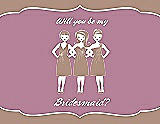 Front View Thumbnail - Cappuccino & Rosebud Will You Be My Bridesmaid Card - Girls