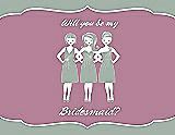 Front View Thumbnail - Celadon & Rosebud Will You Be My Bridesmaid Card - Girls