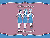 Front View Thumbnail - Cornflower & Rosebud Will You Be My Bridesmaid Card - Girls