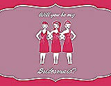 Front View Thumbnail - Pantone Honeysuckle & Rosebud Will You Be My Bridesmaid Card - Girls