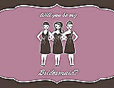 Front View Thumbnail - Chocolate & Rosebud Will You Be My Bridesmaid Card - Girls