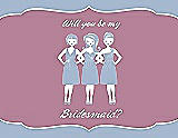 Front View Thumbnail - Cloudy & Rosebud Will You Be My Bridesmaid Card - Girls