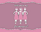 Front View Thumbnail - Cotton Candy & Rosebud Will You Be My Bridesmaid Card - Girls