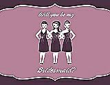 Front View Thumbnail - Eggplant & Rosebud Will You Be My Bridesmaid Card - Girls