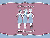 Front View Thumbnail - Ice Blue & Rosebud Will You Be My Bridesmaid Card - Girls