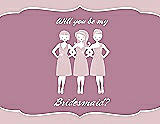 Front View Thumbnail - Ice Pink & Rosebud Will You Be My Bridesmaid Card - Girls