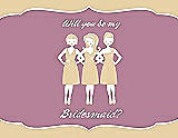 Front View Thumbnail - Ice Yellow & Rosebud Will You Be My Bridesmaid Card - Girls