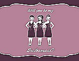 Front View Thumbnail - Italian Plum & Rosebud Will You Be My Bridesmaid Card - Girls