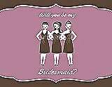 Front View Thumbnail - Latte & Rosebud Will You Be My Bridesmaid Card - Girls
