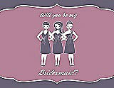 Front View Thumbnail - Lavender & Rosebud Will You Be My Bridesmaid Card - Girls