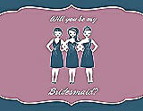 Front View Thumbnail - Marine & Rosebud Will You Be My Bridesmaid Card - Girls