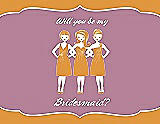 Front View Thumbnail - Orange Crush & Rosebud Will You Be My Bridesmaid Card - Girls