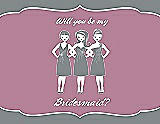 Front View Thumbnail - Pewter & Rosebud Will You Be My Bridesmaid Card - Girls