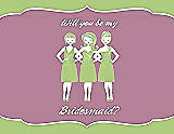 Front View Thumbnail - Pistachio & Rosebud Will You Be My Bridesmaid Card - Girls