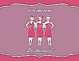 Front View Thumbnail - Rose Quartz & Rosebud Will You Be My Bridesmaid Card - Girls