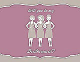Front View Thumbnail - Sand & Rosebud Will You Be My Bridesmaid Card - Girls