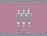 Front View Thumbnail - Shadow & Rosebud Will You Be My Bridesmaid Card - Girls