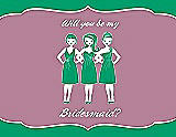 Front View Thumbnail - Shamrock & Rosebud Will You Be My Bridesmaid Card - Girls