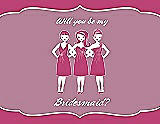 Front View Thumbnail - Strawberry & Rosebud Will You Be My Bridesmaid Card - Girls