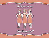 Front View Thumbnail - Tangerine & Rosebud Will You Be My Bridesmaid Card - Girls