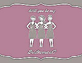 Front View Thumbnail - Taupe & Rosebud Will You Be My Bridesmaid Card - Girls