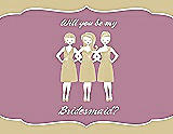 Front View Thumbnail - Venetian Gold & Rosebud Will You Be My Bridesmaid Card - Girls