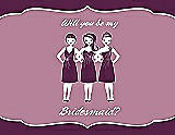 Front View Thumbnail - Wild Berry & Rosebud Will You Be My Bridesmaid Card - Girls