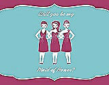 Front View Thumbnail - Berry Twist & Spa Will You Be My Maid of Honor Card - Girls