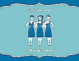 Front View Thumbnail - Cerulean & Spa Will You Be My Maid of Honor Card - Girls