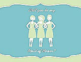 Front View Thumbnail - Honey Dew & Spa Will You Be My Maid of Honor Card - Girls