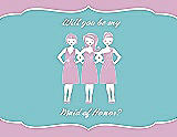 Front View Thumbnail - Hyacinth (iridescent Taffeta) & Spa Will You Be My Maid of Honor Card - Girls