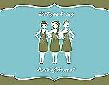 Front View Thumbnail - Olive & Spa Will You Be My Maid of Honor Card - Girls