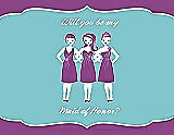 Front View Thumbnail - Orchid & Spa Will You Be My Maid of Honor Card - Girls