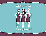 Front View Thumbnail - Plum Raisin & Spa Will You Be My Maid of Honor Card - Girls