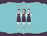 Front View Thumbnail - Violet & Spa Will You Be My Maid of Honor Card - Girls