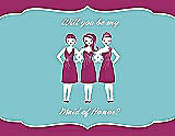 Front View Thumbnail - Watermelon & Spa Will You Be My Maid of Honor Card - Girls