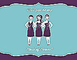 Front View Thumbnail - African Violet & Spa Will You Be My Maid of Honor Card - Girls