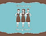 Front View Thumbnail - Almond & Spa Will You Be My Maid of Honor Card - Girls