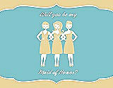 Front View Thumbnail - Buttercup & Spa Will You Be My Maid of Honor Card - Girls