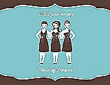 Front View Thumbnail - Brownie & Spa Will You Be My Maid of Honor Card - Girls