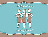 Front View Thumbnail - Cappuccino & Spa Will You Be My Maid of Honor Card - Girls