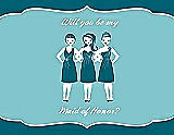 Front View Thumbnail - Caspian & Spa Will You Be My Maid of Honor Card - Girls