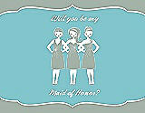 Front View Thumbnail - Celadon & Spa Will You Be My Maid of Honor Card - Girls