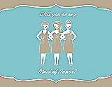 Front View Thumbnail - Champagne & Spa Will You Be My Maid of Honor Card - Girls