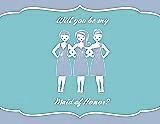 Front View Thumbnail - Cloudy & Spa Will You Be My Maid of Honor Card - Girls