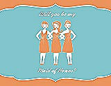 Front View Thumbnail - Clementine & Spa Will You Be My Maid of Honor Card - Girls