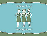 Front View Thumbnail - Clover & Spa Will You Be My Maid of Honor Card - Girls